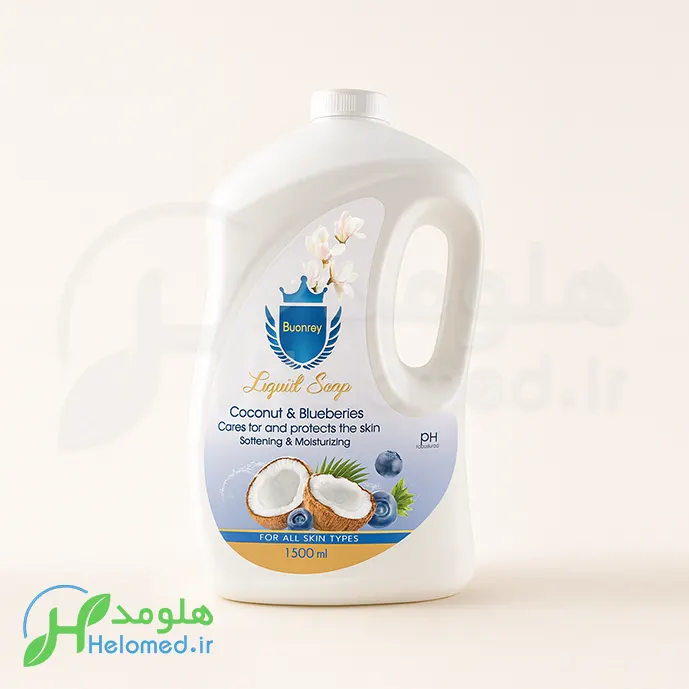 صابون مایع نارگیل و بلوبری بونری | خداحافظی با پوست خشک و زبر؛ پاک‌کنندگی ملایم، آبرسانی و رایحه میوه‌ای ماندگار – 1500میلی‌لیتری