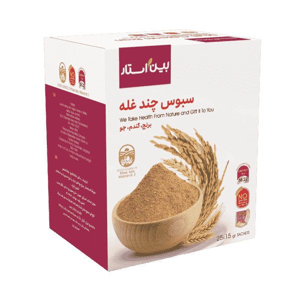سبوس چند غله بین استار برای درمان مشکلات گوارشی | خداحافظی با سنگینی و نفخ؛ فیبر بالا برای هضم بهتر و گوارش سالم – ۲۵۰گرمی