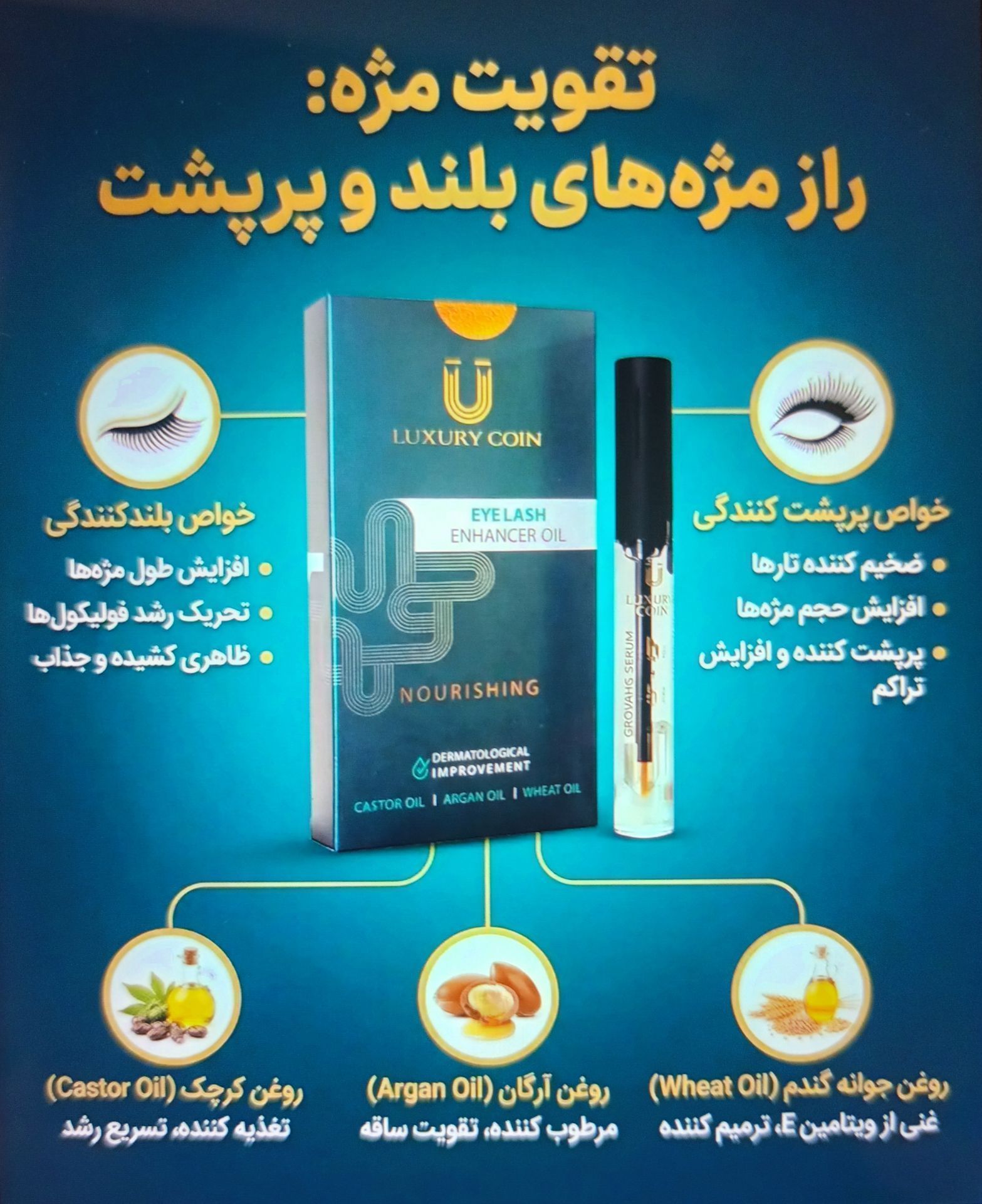 سرم پرپشت کننده مژه و ابرو برند لاکچری کوین فرانسه | بیوممتیک چندکاره تقویتکننده، حجمدهنده و پرپشتکننده مژه و ابرو – ۱۰میل