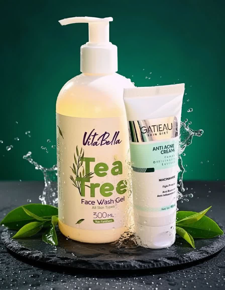 پک دو محصوله رفع لک و اکنه و جوش و رفع منافذ ژل انتی اکنه گاتیو و ژل شست و شو ویتابلا | راز پوست پاکتر و یکدستتر؛ بیوممتیک چندکاره با ژل ضدآکنه گاتیو و ژل شستوشوی ویتابلا – ۲ محصوله